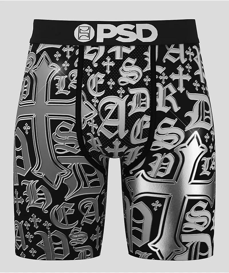 PSD Chrome Letters Black Boxer Briefs