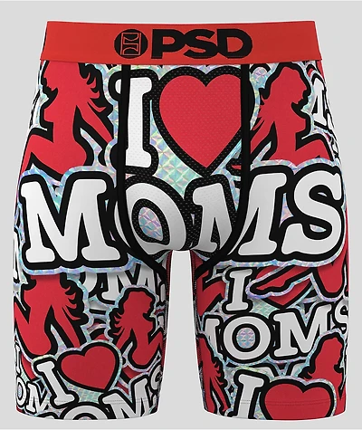 PSD I Heart Moms Red Boxer Briefs
