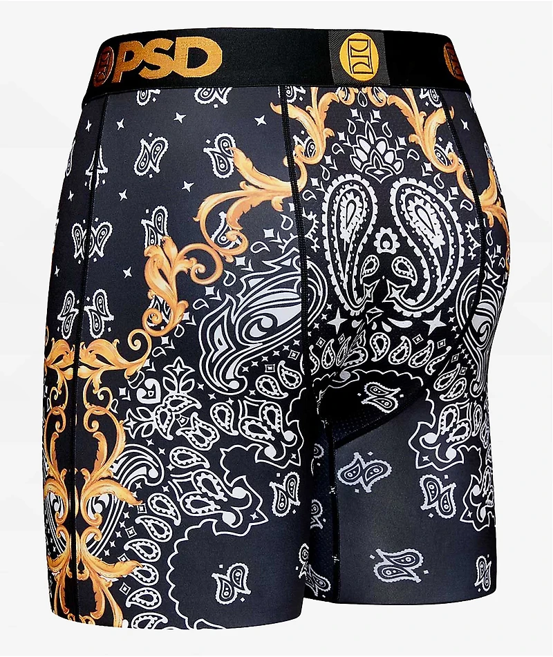 PSD Luxury Black Paisley Boxer Briefs