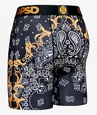 PSD Luxury Black Paisley Boxer Briefs