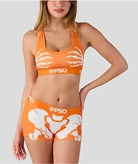 PSD Snapped Skeleton Orange Sports Bra