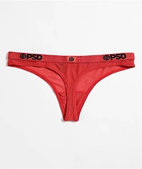 PSD Solid Mesh Red Thong Underwear