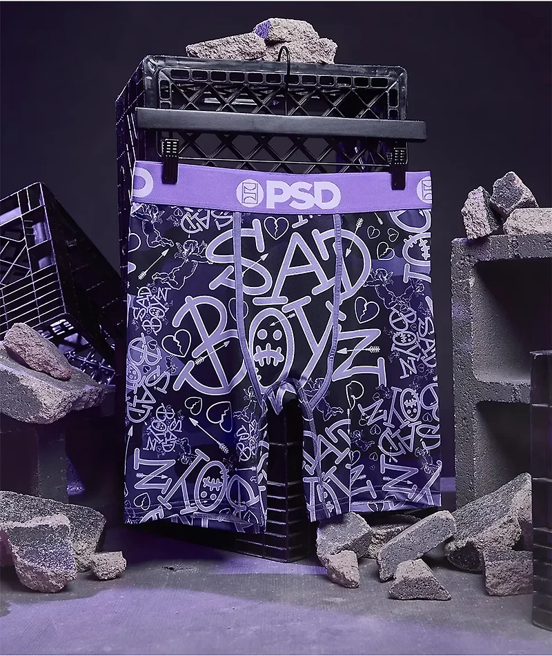 PSD x $AD BOYZ by Junior H Purple Heart Boxer Briefs
