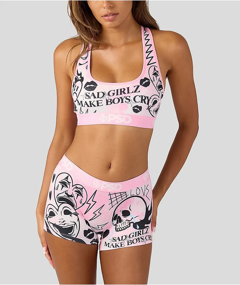 PSD x $AD GIRLZ by Junior H Pink Sports Bra