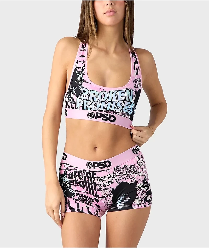 PSD x Broken Promises Holo Promises Pink Boyshort Underwear