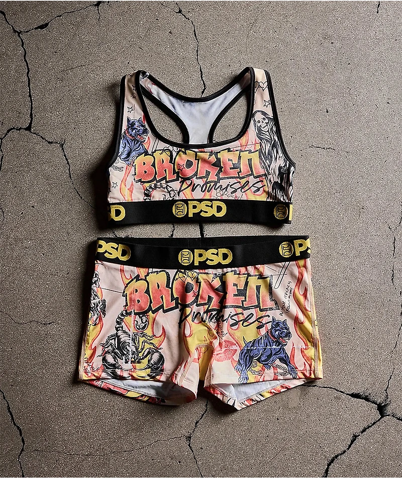 PSD x Broken Promises Lust Scorpion Beige Boyshort Underwear