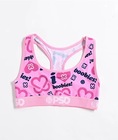PSD x Keep A Breast Foundation I Heart Boobies Pink Sports Bra
