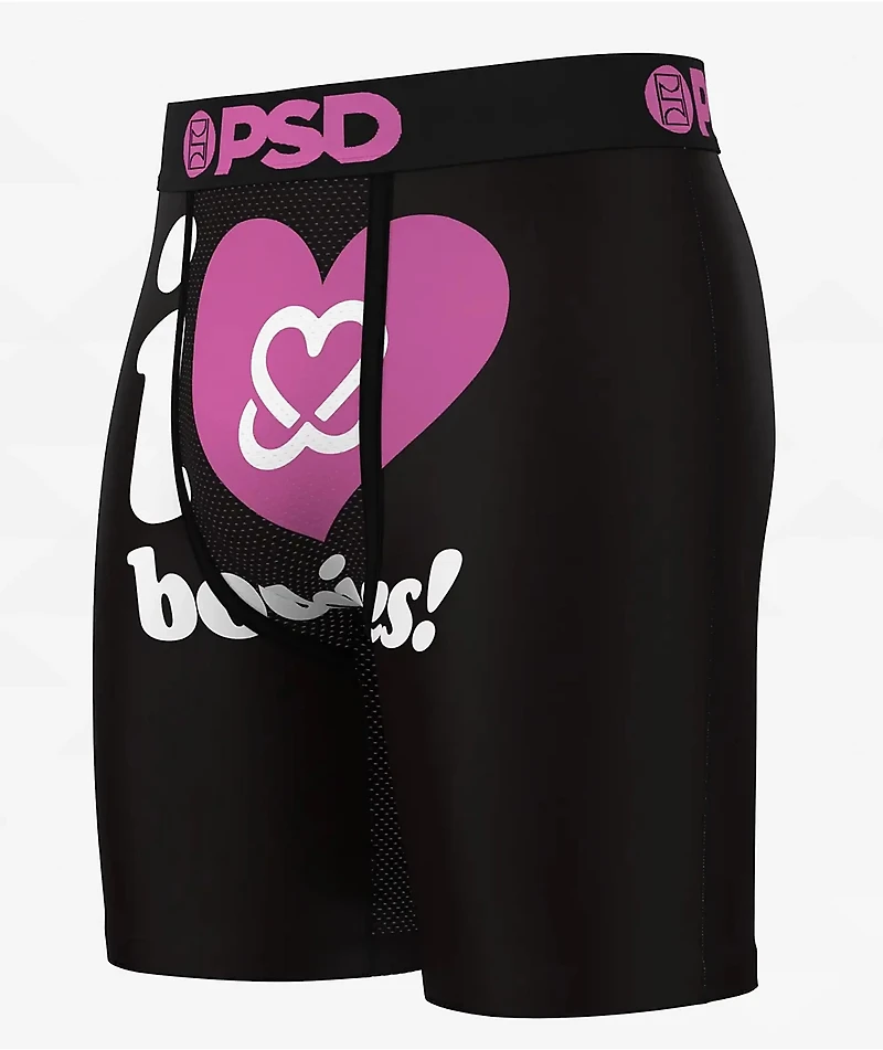 PSD x Keep A Breast Foundation I Love Boobies Black Boxer Briefs