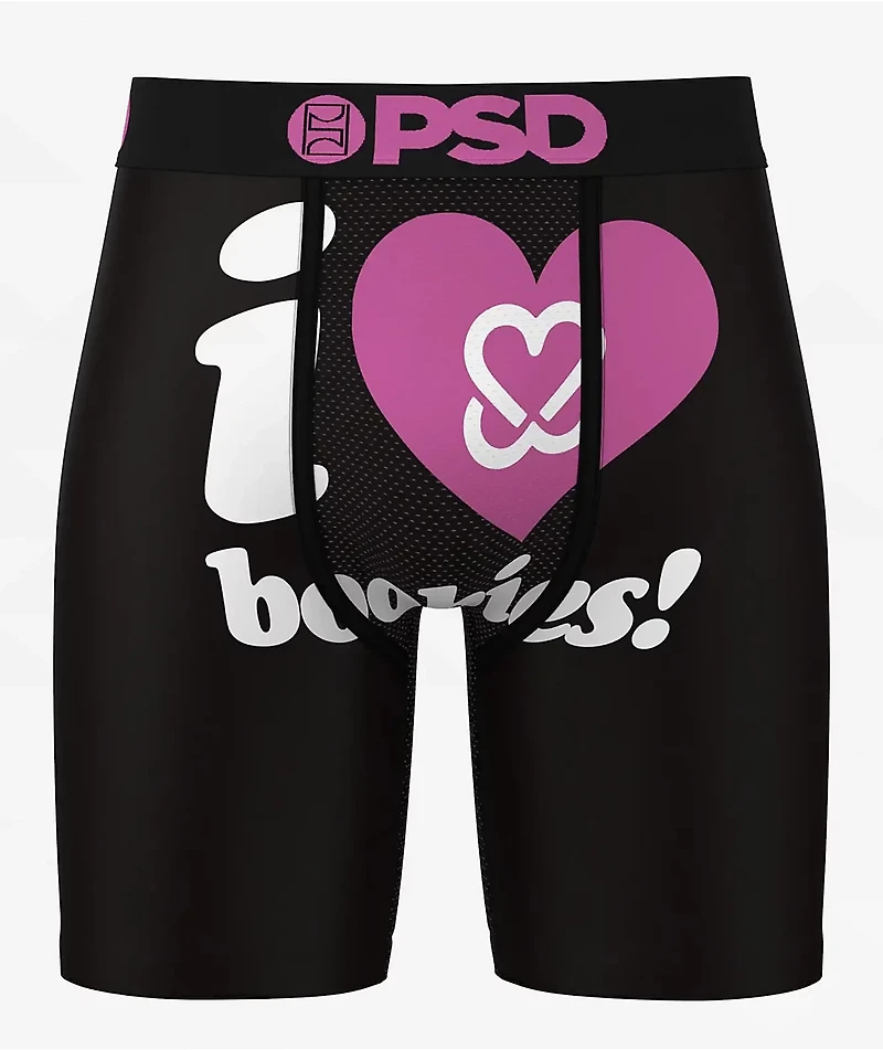 PSD x Keep A Breast Foundation I Love Boobies Black Boxer Briefs