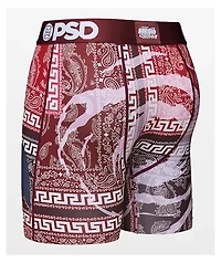 PSD x Naruto Meander Burgundy Boxer Briefs