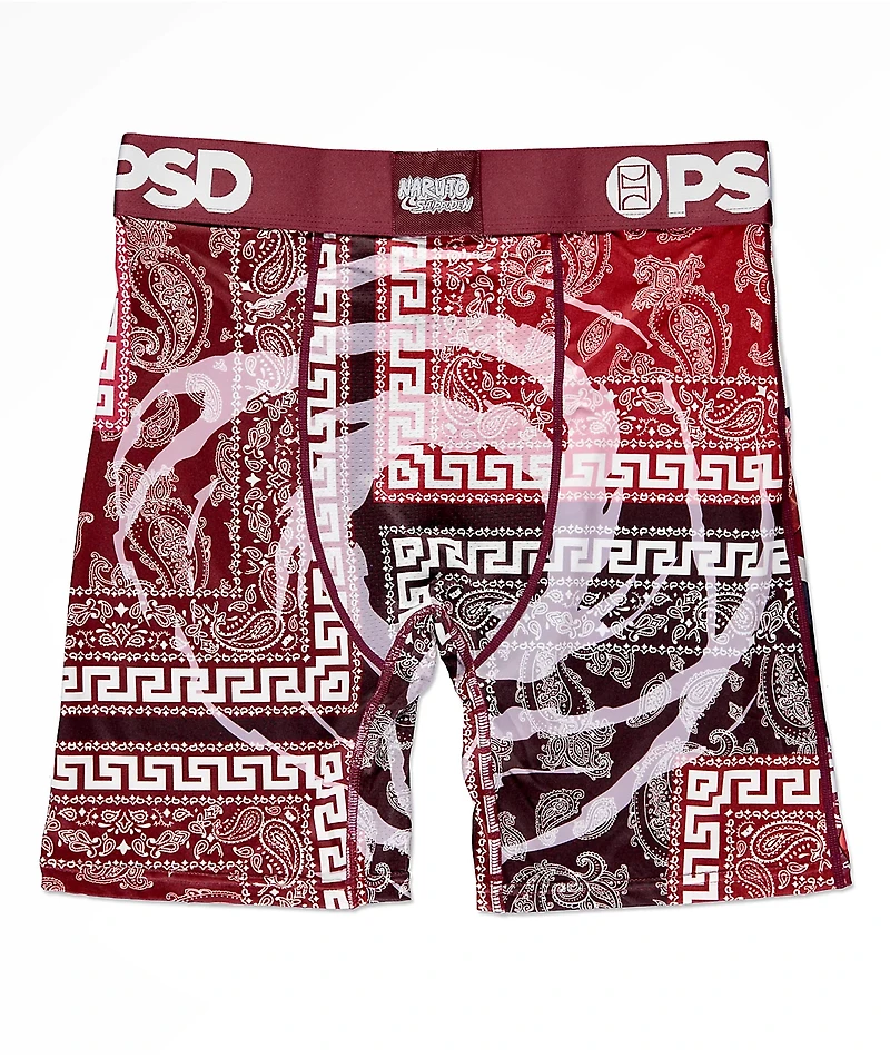 PSD x Naruto Meander Burgundy Boxer Briefs