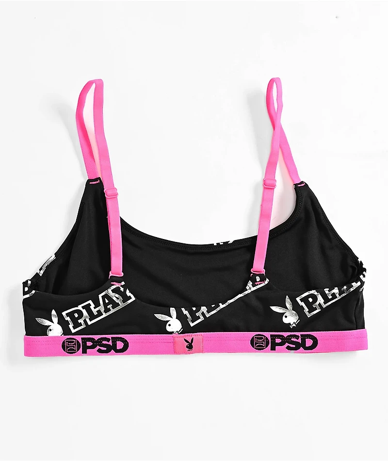 PSD x Playboy Gleam Black & Pink Bralette