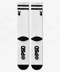 PSD x Playboy Logo White Crew Socks