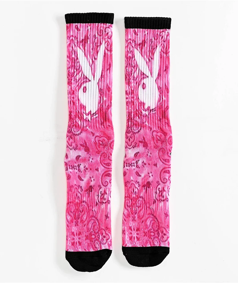 PSD x Playboy Paisley Red Crew Socks