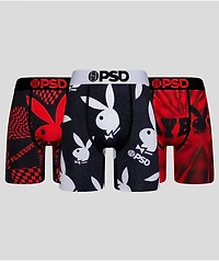 PSD x Playboy Red & Black 3 Pack Boxer Briefs