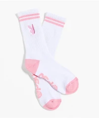 PSD x Playboy White & Pink Crew Socks