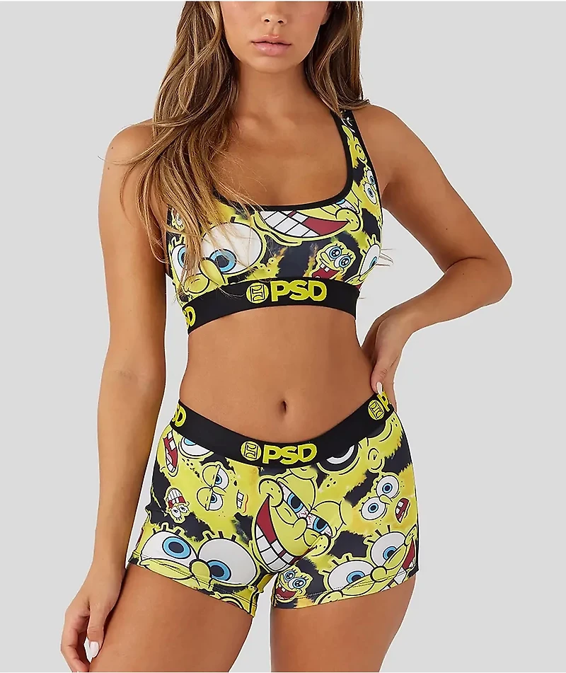 PSD x Spongebob Squarepants Black & Yellow Tie Dye Boyshort Underwear