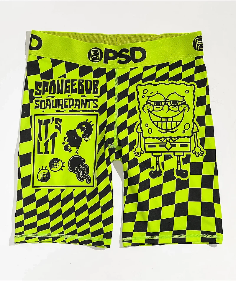 PSD x Spongebob Squarepants Is Lit Green Bike Shorts
