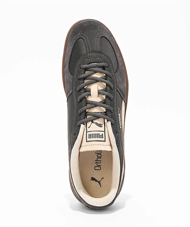 PUMA Palermo Pop Dark Sky Grey Desert Dune Shoes at