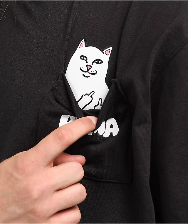 Cat Middle Finger Pocket Tee Rip Cat Shirt Rip N Dip Lord Nermal