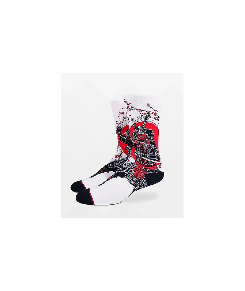 PYVOT Ronin Samurai White Crew Socks