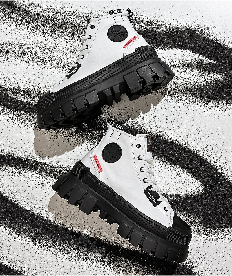 Palladium Revolt Hi TX Star White Platform Shoes