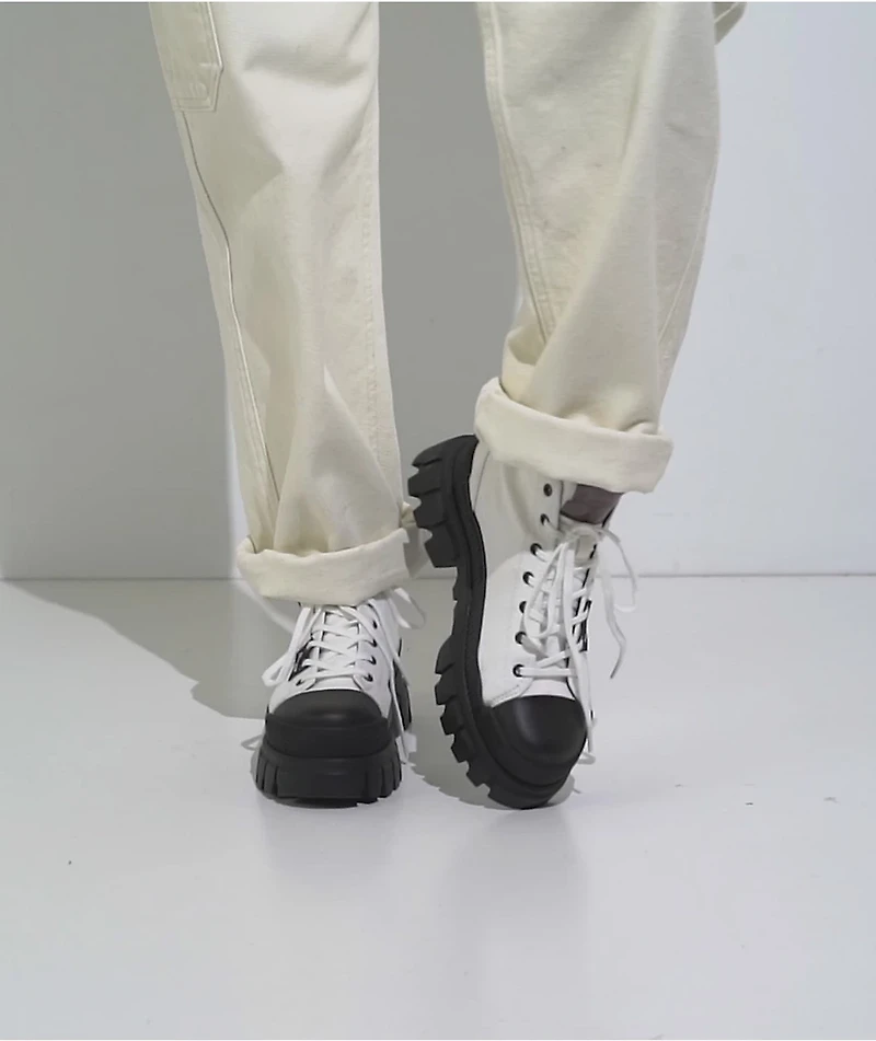 Palladium Revolt Hi TX Star White Platform Shoes