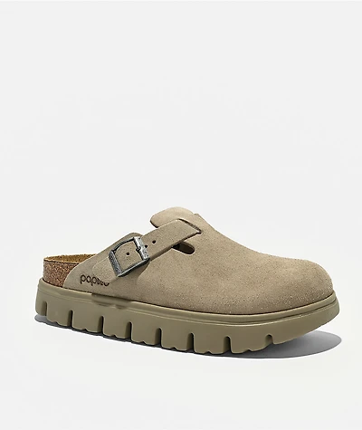 Papillio By Birkenstock Women's Boston Chunky Taupe Platform Clogs