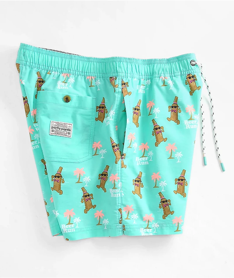 Party Pants Beer Run Mint Board Shorts