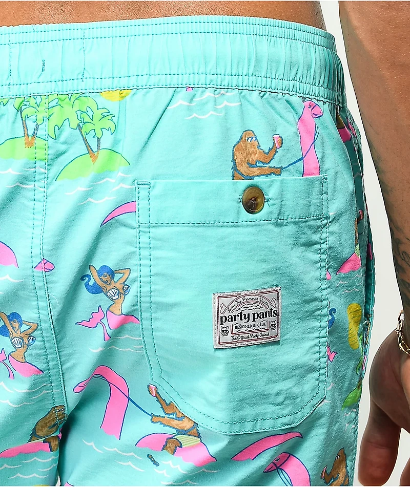 Party Pants Beerlieve Mint Board Shorts