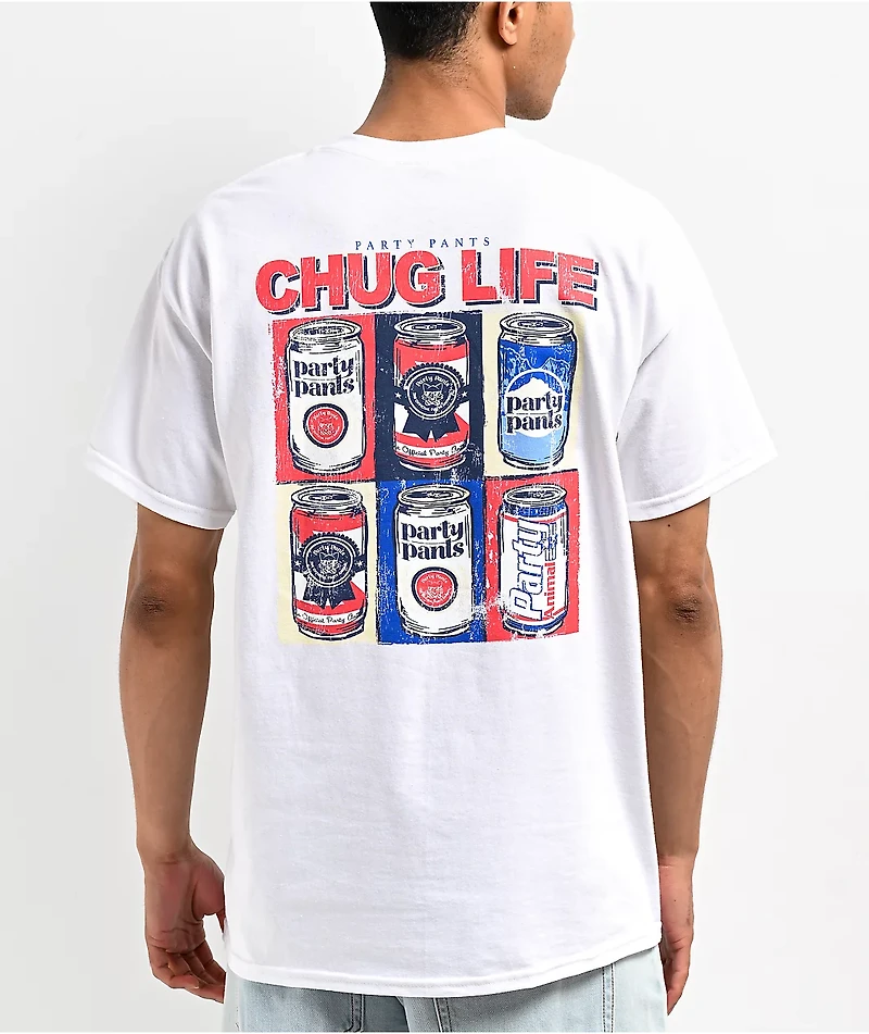 Party Pants Chug Life White T-Shirt