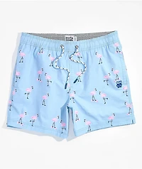 Party Pants Cruiser Flamingoes Sky Blue Board Shorts