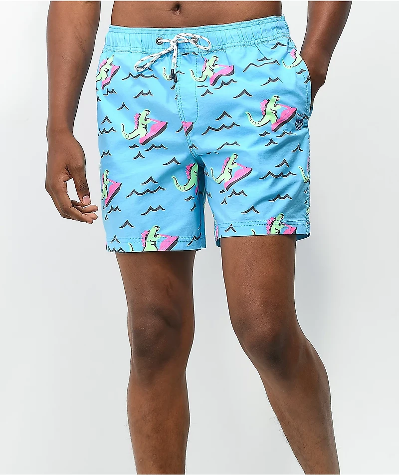 Party Pants Dino Ripper Blue Board Shorts