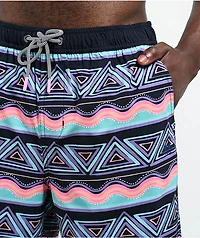 Party Pants Fiesta Stripes Black Board Shorts