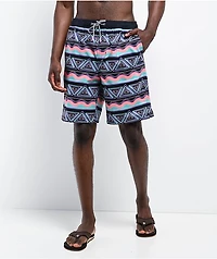 Party Pants Fiesta Stripes Black Board Shorts