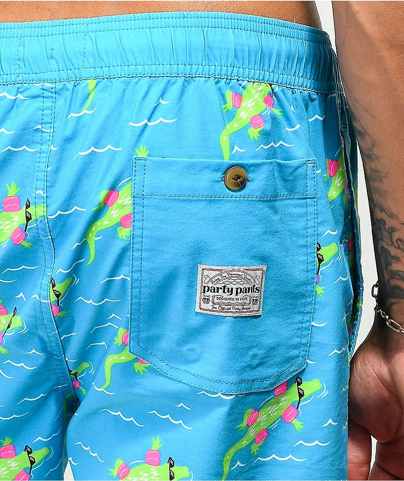 Party Pants Lazy River Blue Board Shorts