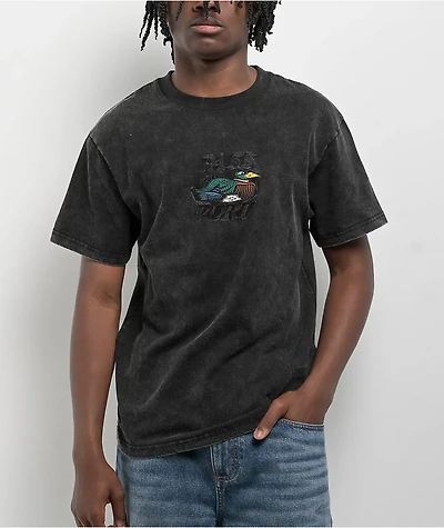 Passport Fast Duck Black Acid Wash T-Shirt