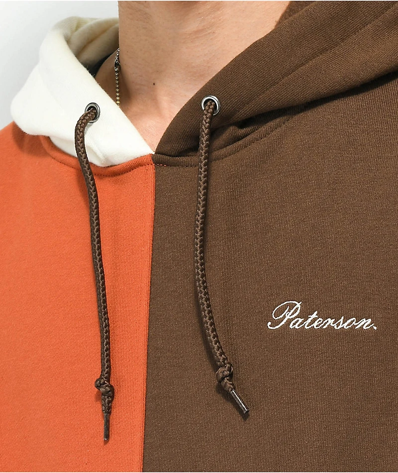 Paterson Brown, Orange, & White Colorblock Hoodie