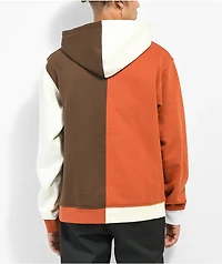 Paterson Brown, Orange, & White Colorblock Hoodie