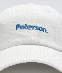 Paterson Core Logo White Corduroy Strapback Hat