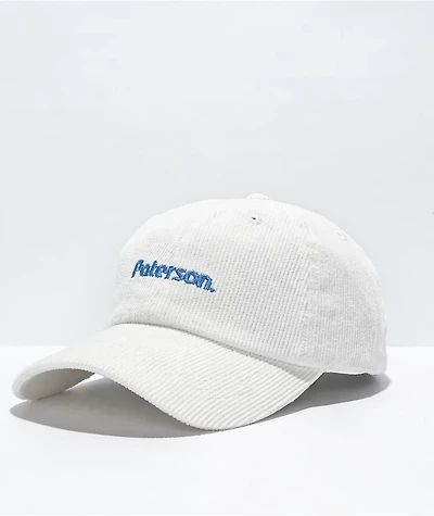 Paterson Core Logo White Corduroy Strapback Hat