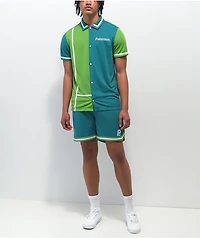 Paterson Courtside Teal & Green Short Sleeve Button Up Shirt