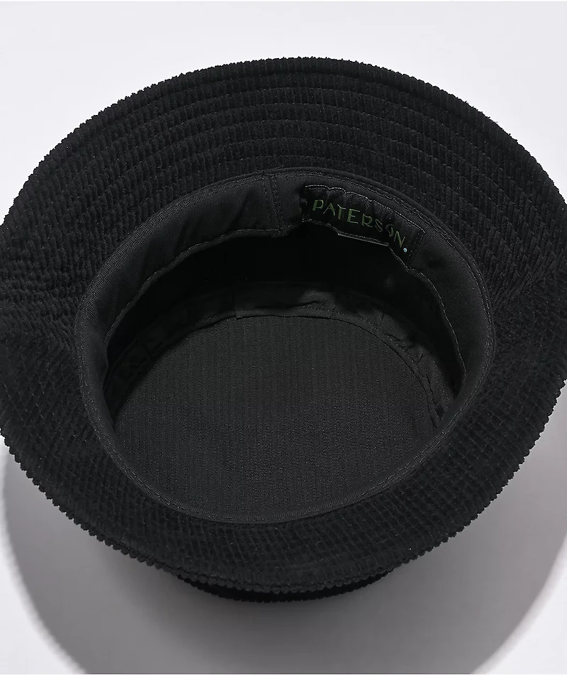 Paterson Le Pom Black Corduroy Bucket Hat
