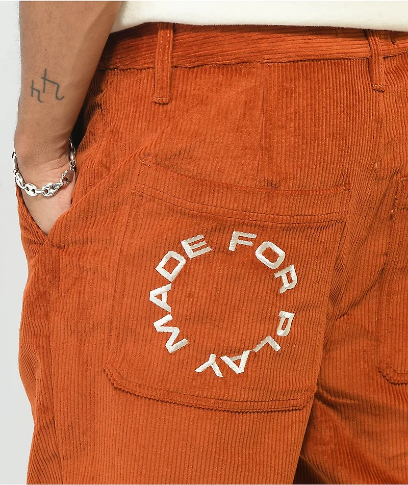 Paterson Wide Leg Rust Orange Corduroy Skate Pants