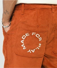 Paterson Wide Leg Rust Orange Corduroy Skate Pants