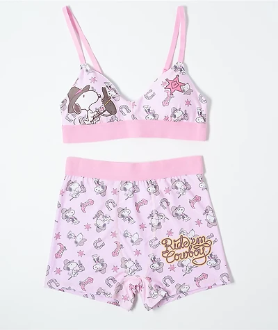 Peanuts Cowboy Snoopy Pink Underwear Set