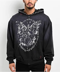 Personal Fears Crust Stud Black Wash Zip Hoodie