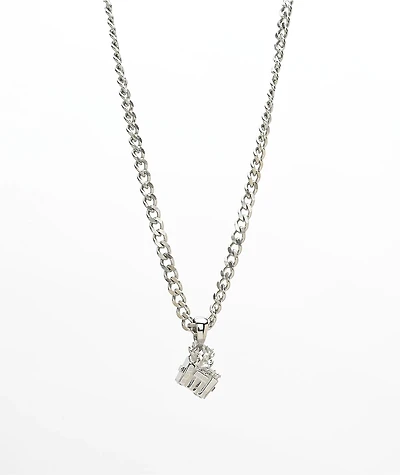 Personal Fears Dumpster Fire 22" Silver Cuban Chain Necklace