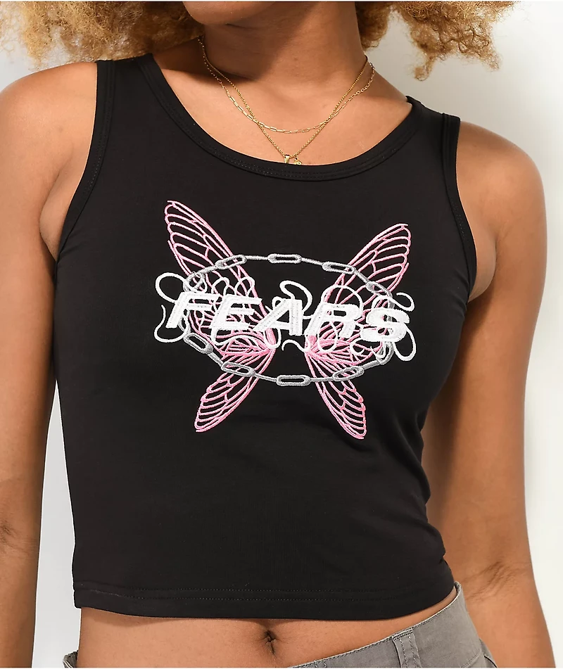 Personal Fears Fairy Black Crop Tank Top