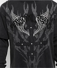 Personal Fears J Train Charcoal 2fer Long Sleeve T-Shirt
